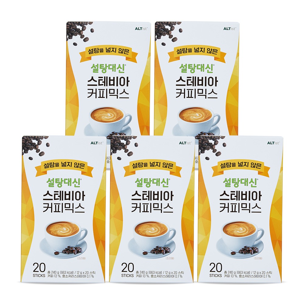 [무료배송] 설탕대신 스테비아 커피믹스 20T x 5개